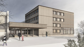 TGS Architekten Studienauftrag Schulhaus Buenda Davos Eingang
